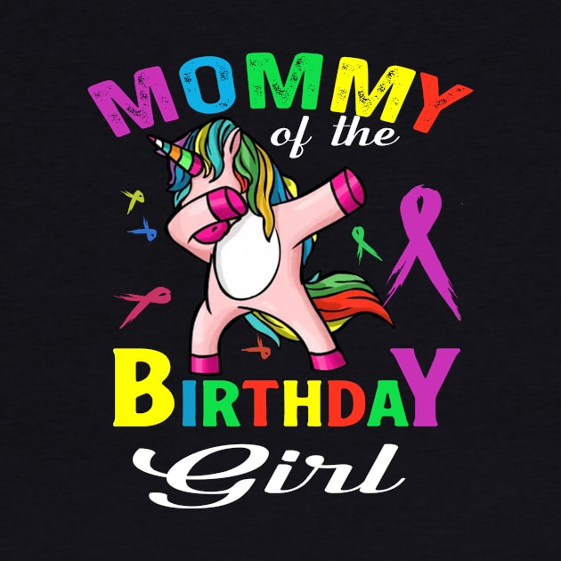 Mommy Of The Birthday Girl T-Shirt, Unicorn Matching Outfit by Simpsonfft